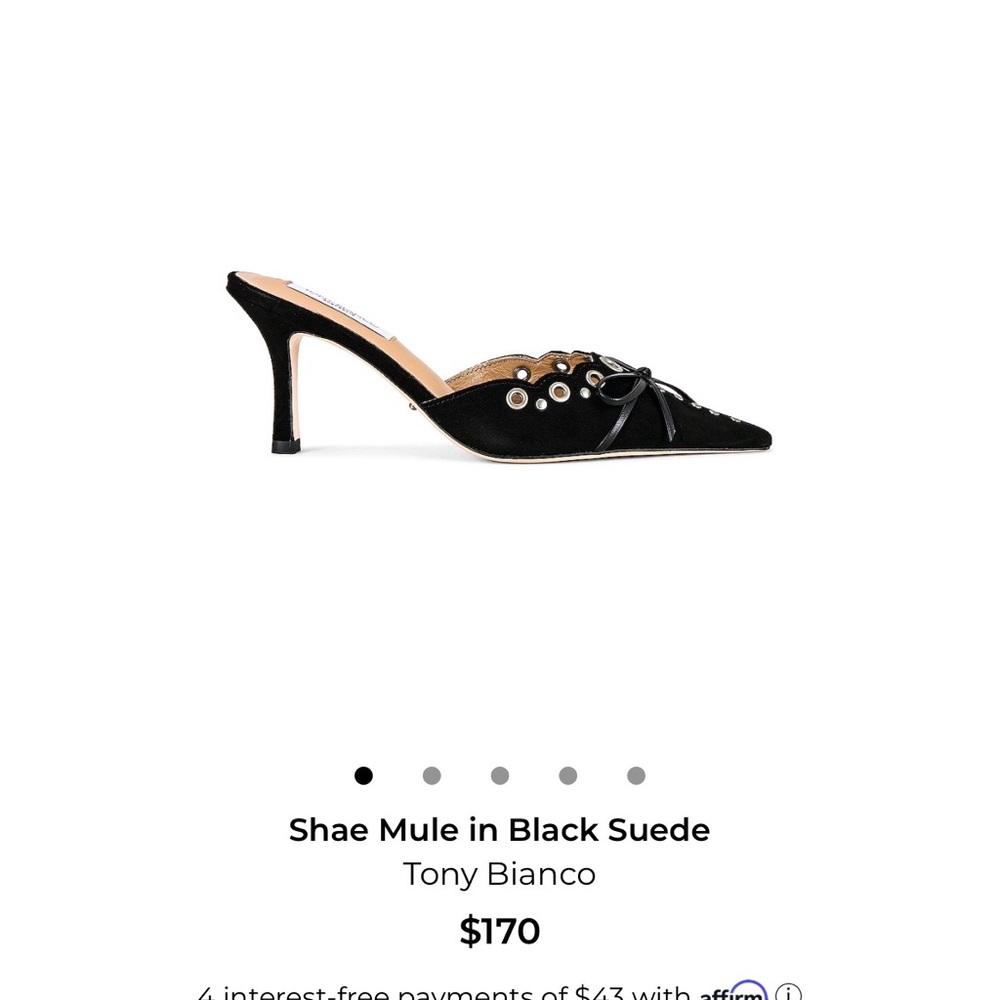 Tony Bianco Black Suede Eyelet Mules